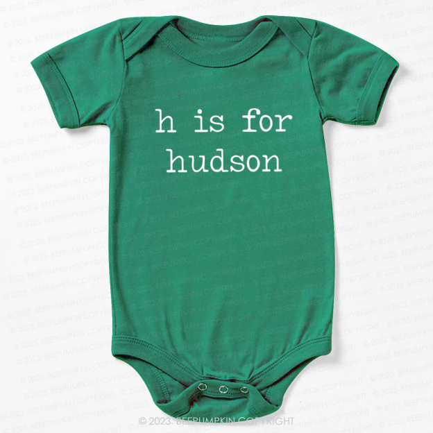 Personalized Vintage Letter Is For Name Bodysuit For Baby