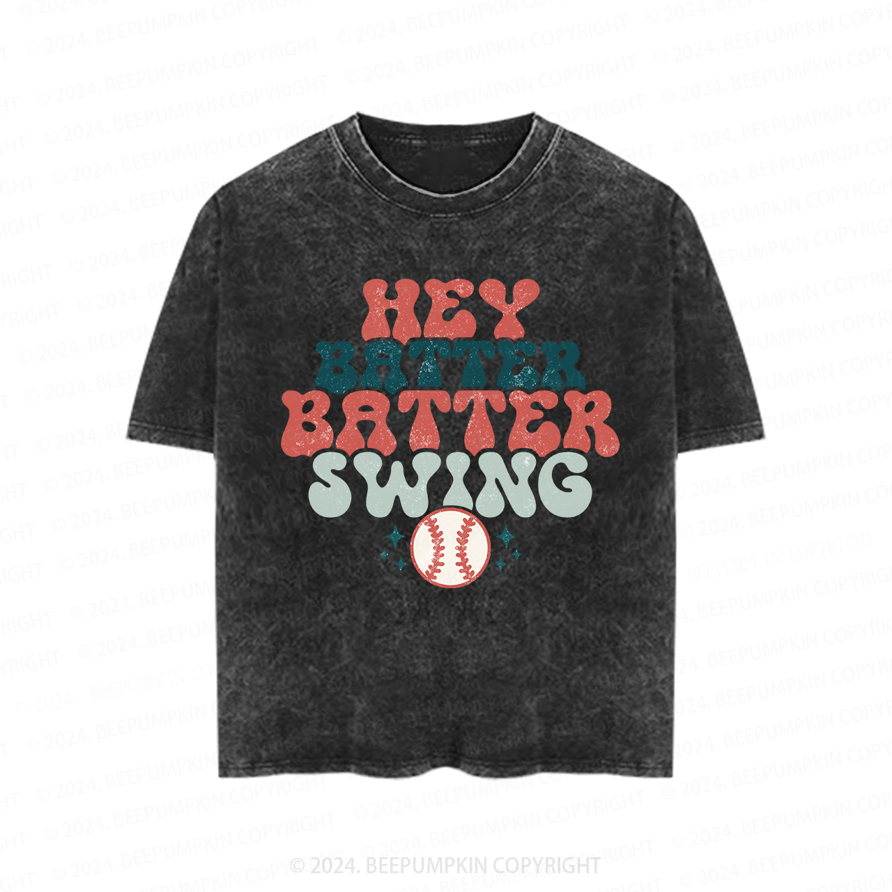 Hey Batter Batter Swing Baseball Toddler&Kids Washed Tees 