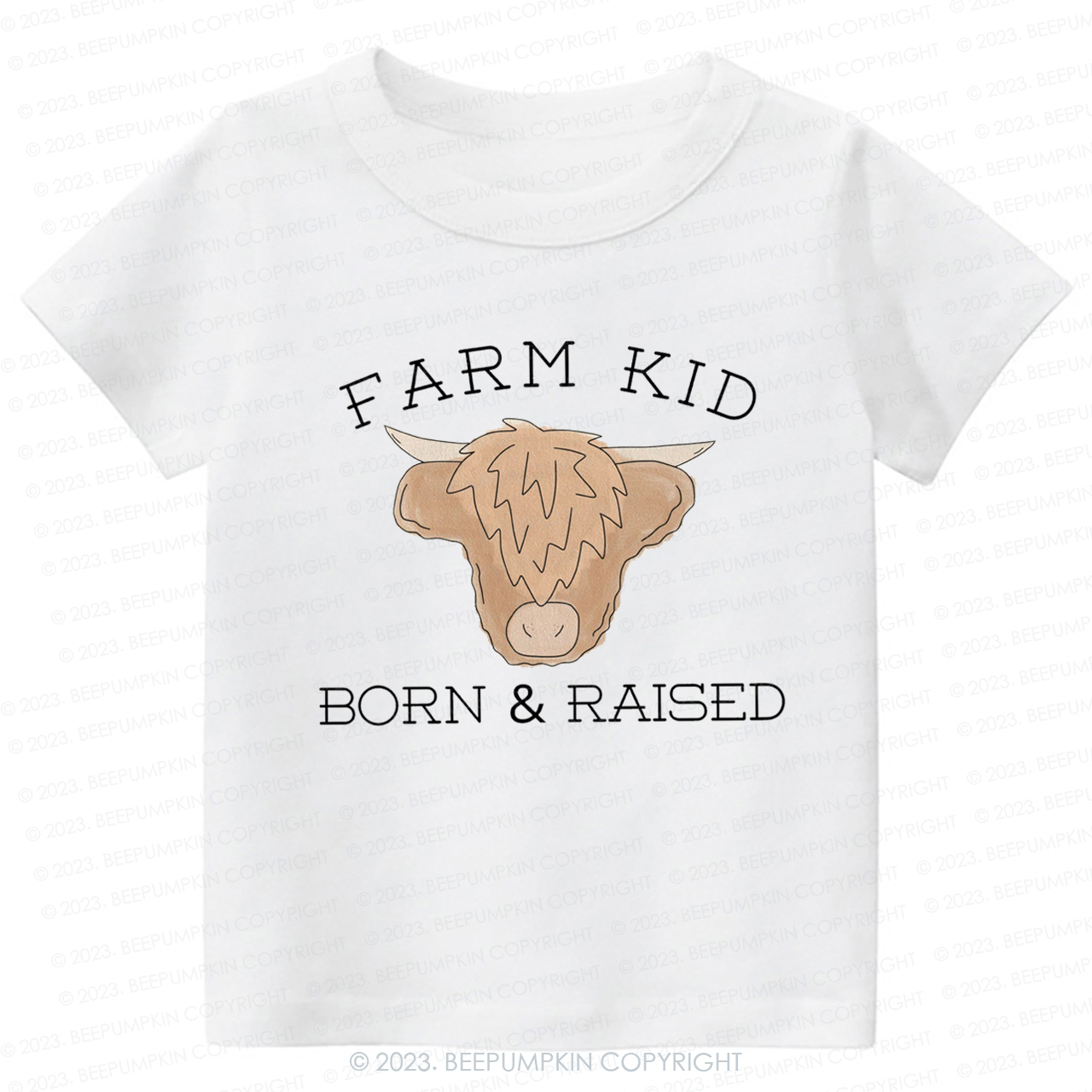 Farm Kid Born And Raised Kids Shirt