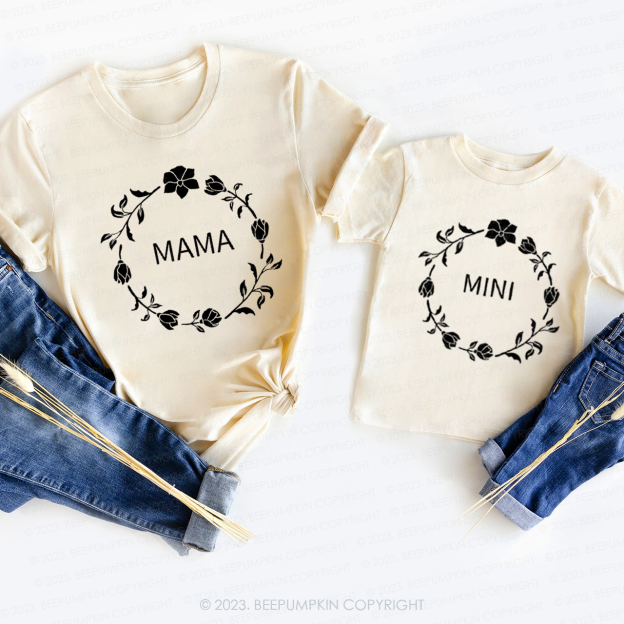 Mama and Min Flower T-Shirts For Mom&Me