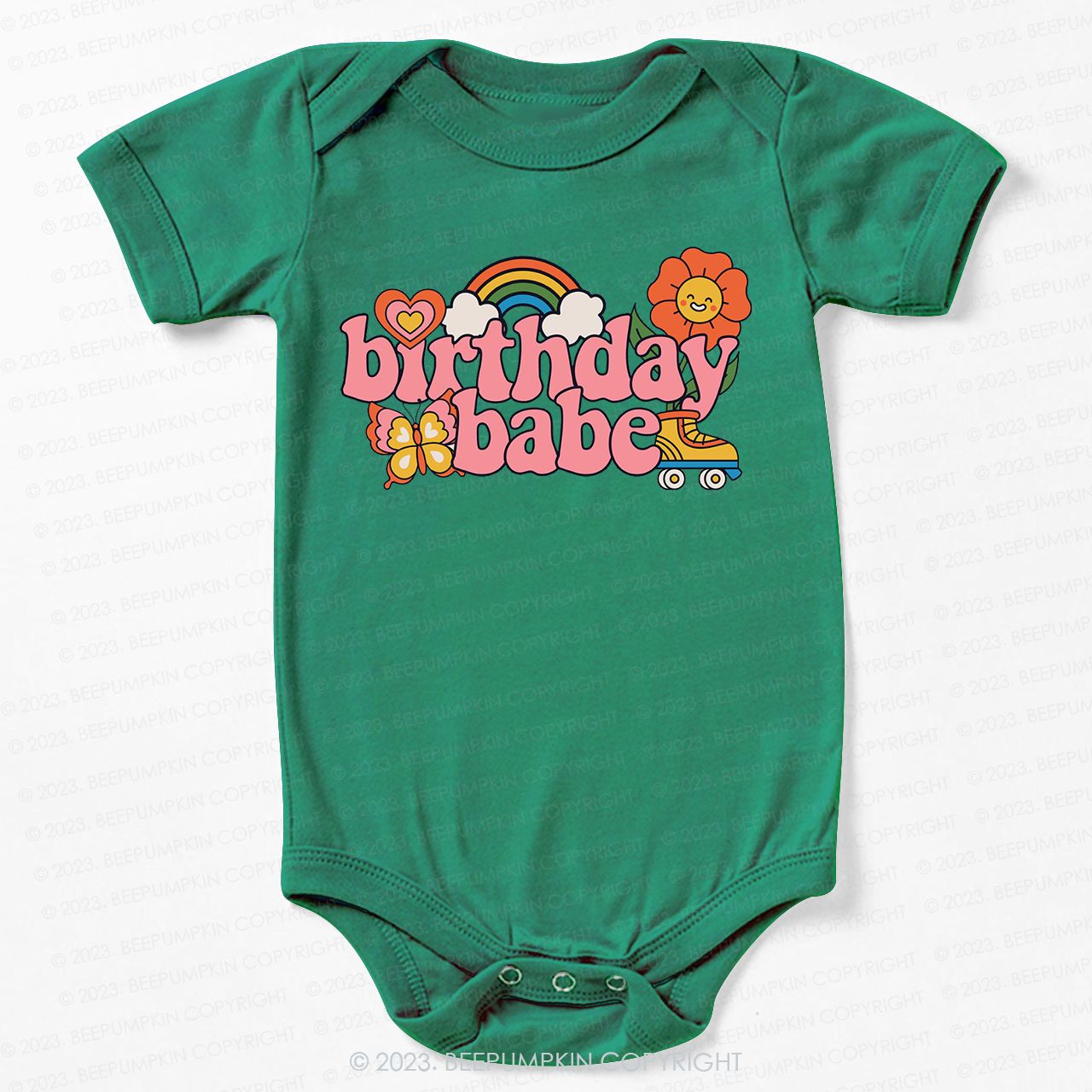 Pink Retro Birthday Babe Bodysuit For Baby