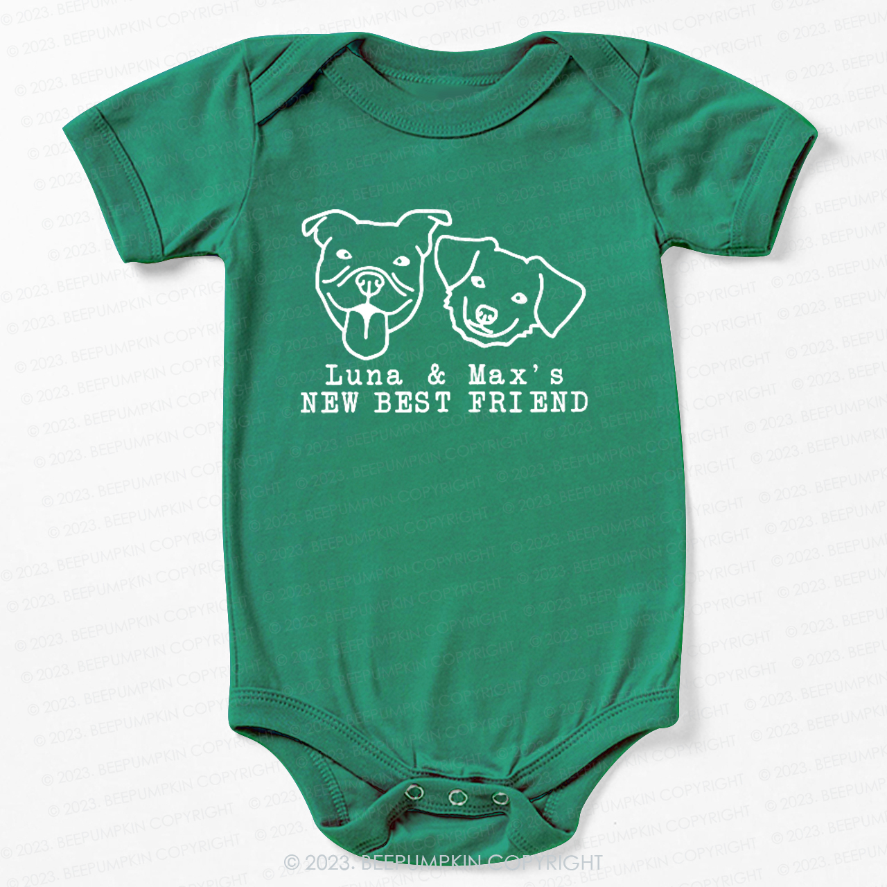 New Best Friend Protected By Dog For Baby Bodysuit