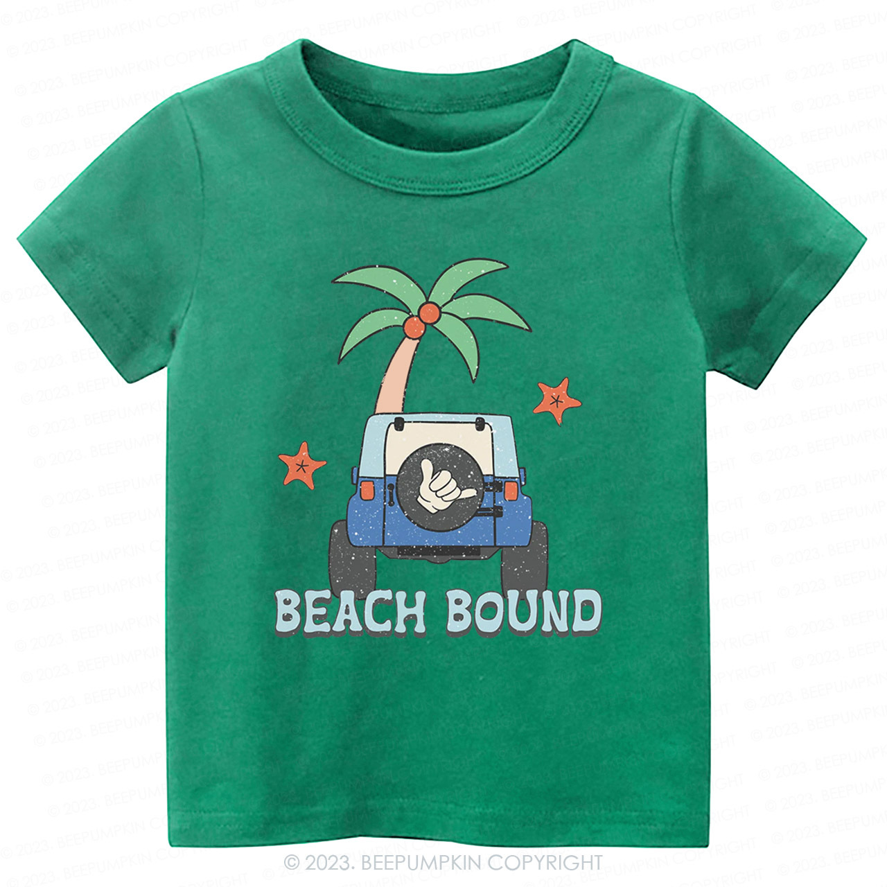 Beach Bound Car And Tree Kids Shirt