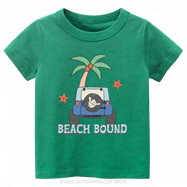 Beach Bound Car And Tree Kids Shirt