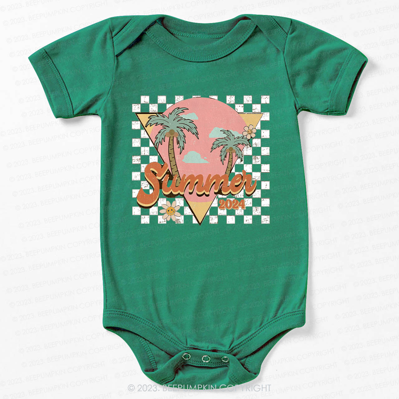 Retro Summer 2024 Palm Tree Bodysuit For Baby