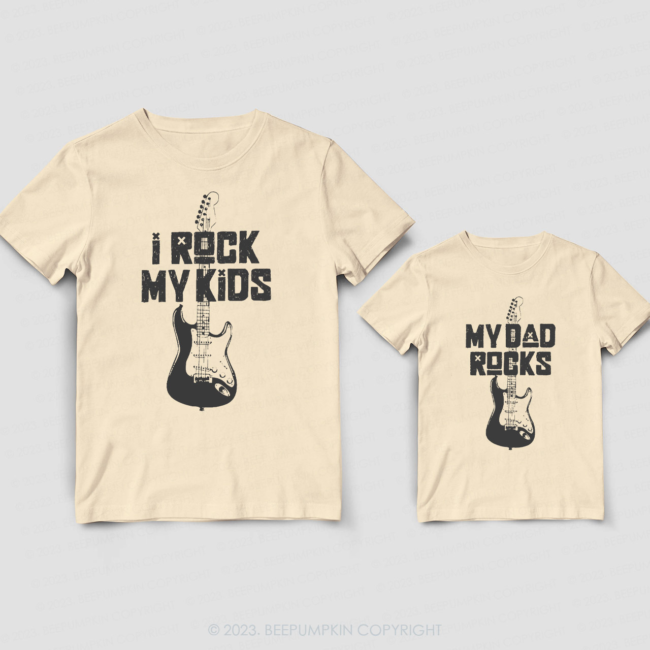 I Rock My Kids Daddy And Me Matching Shirt