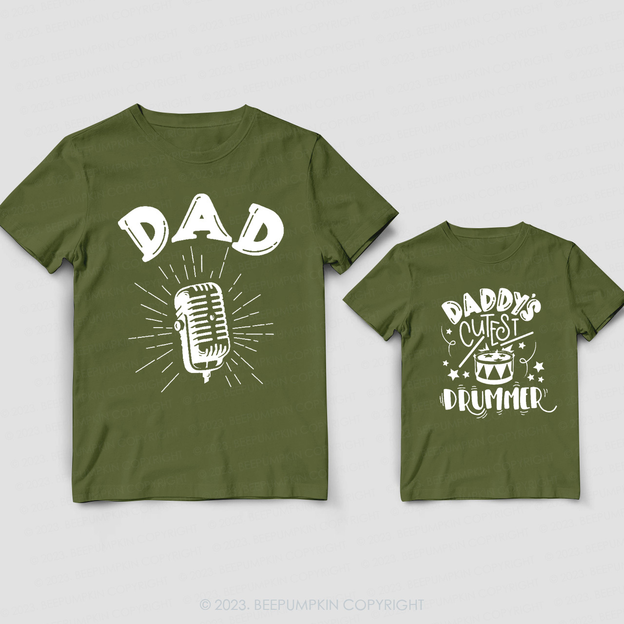 Cutest Drummer Musician Daddy And Me Matching Shirt