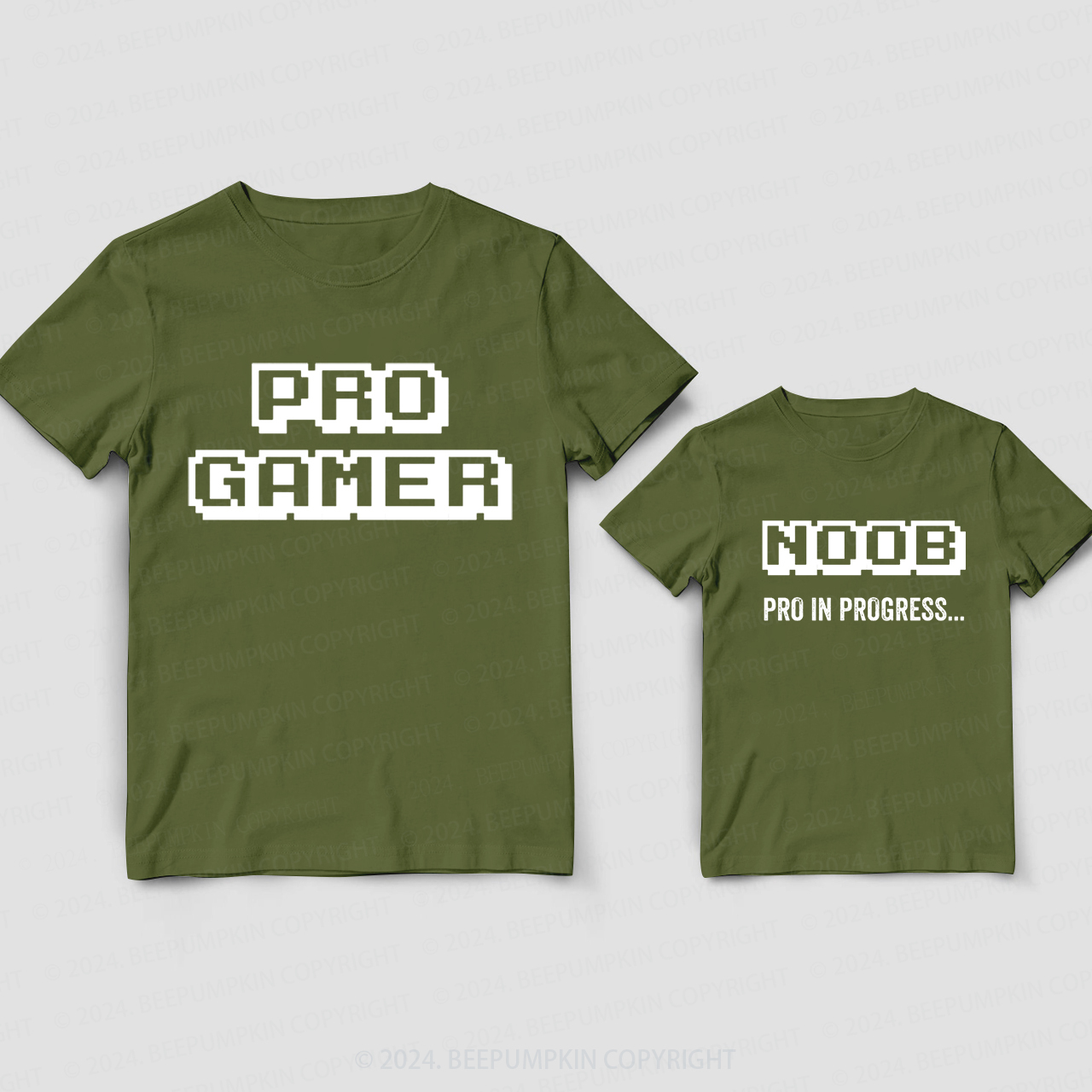 Pro Gamer Dad & Noob Gamer Daddy And Me Matching Shirt