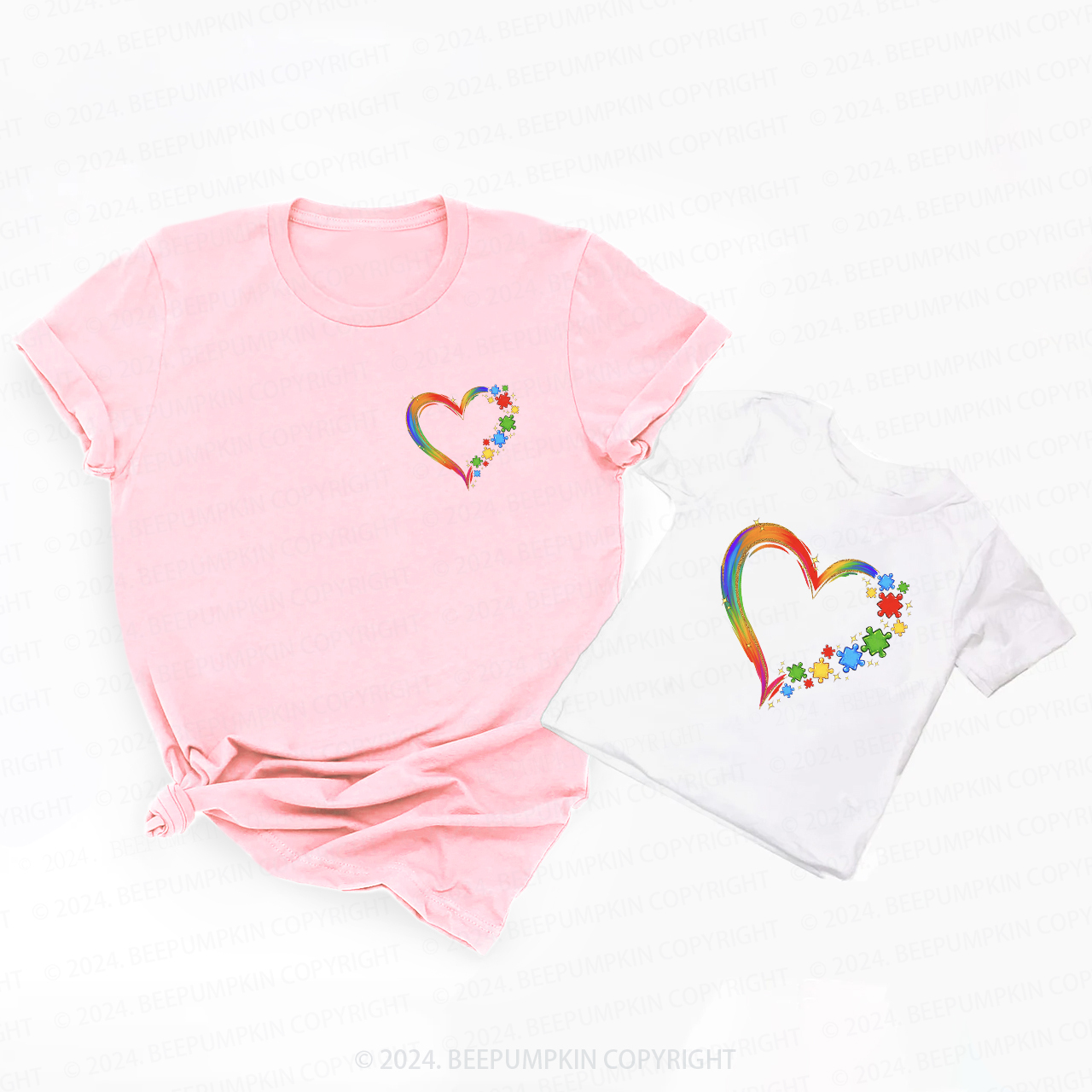 Autism Heart Daddy And Me Matching Shirt