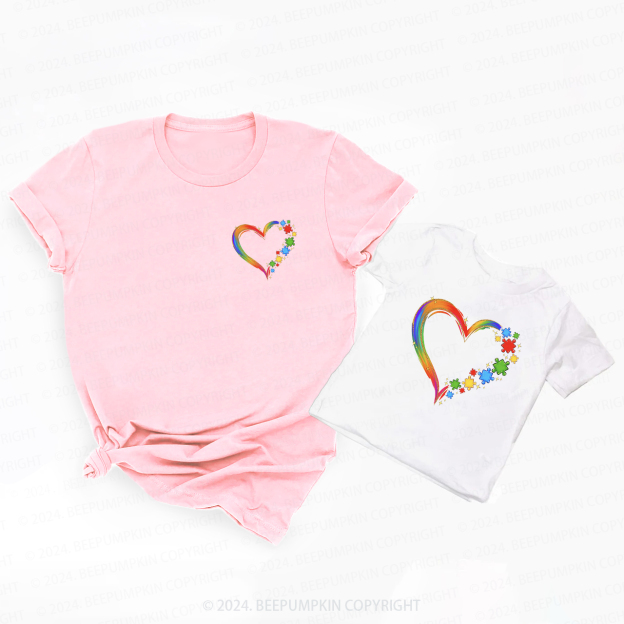 Autism Heart Daddy And Me Matching Shirt