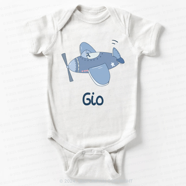 Personalized Plane Name Bodysuit For Baby 