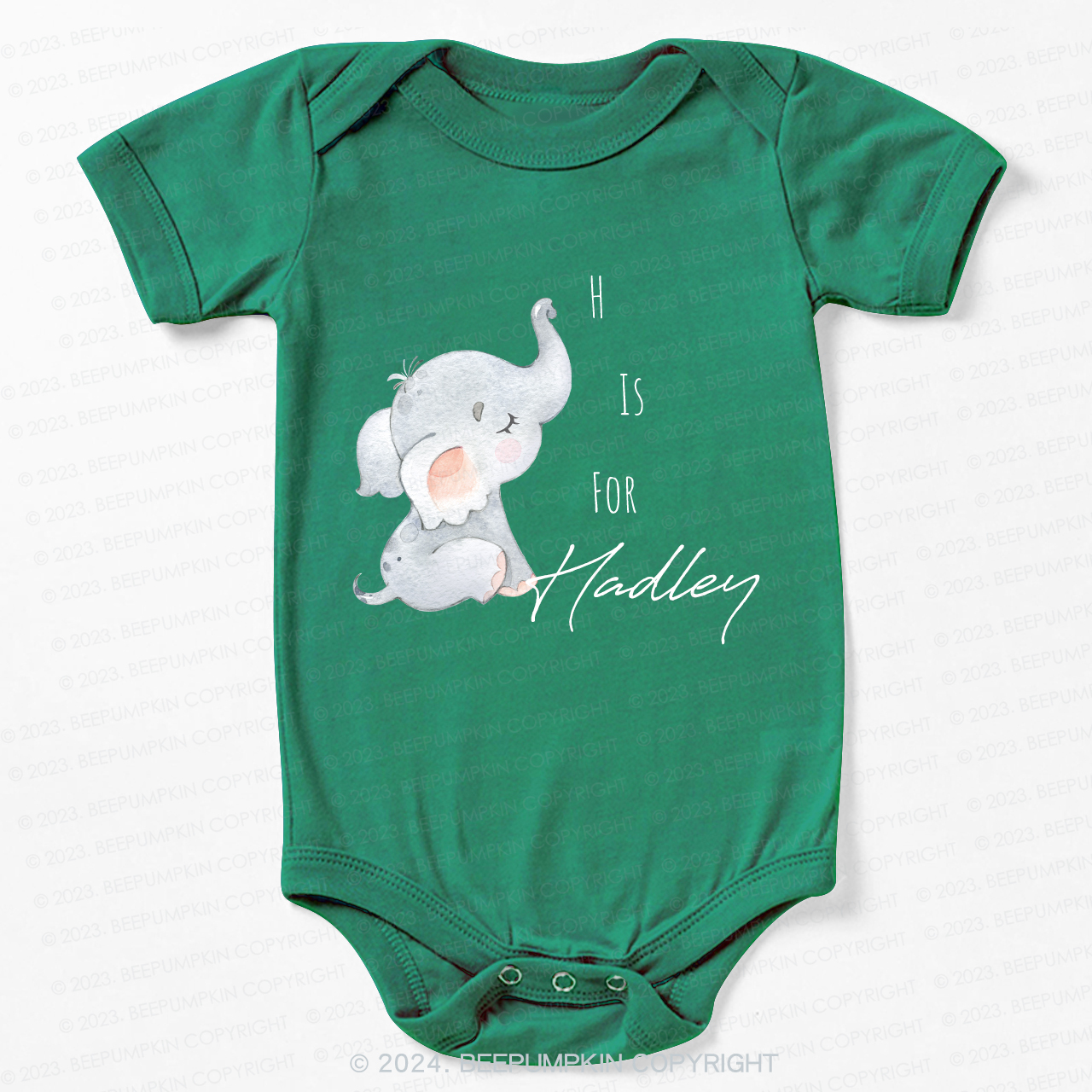 Personalized Elephant Letter Bodysuit For Baby 