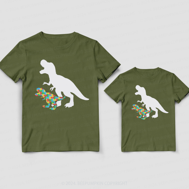 Matching Dinosaur Autism Daddy And Me Matching Shirt