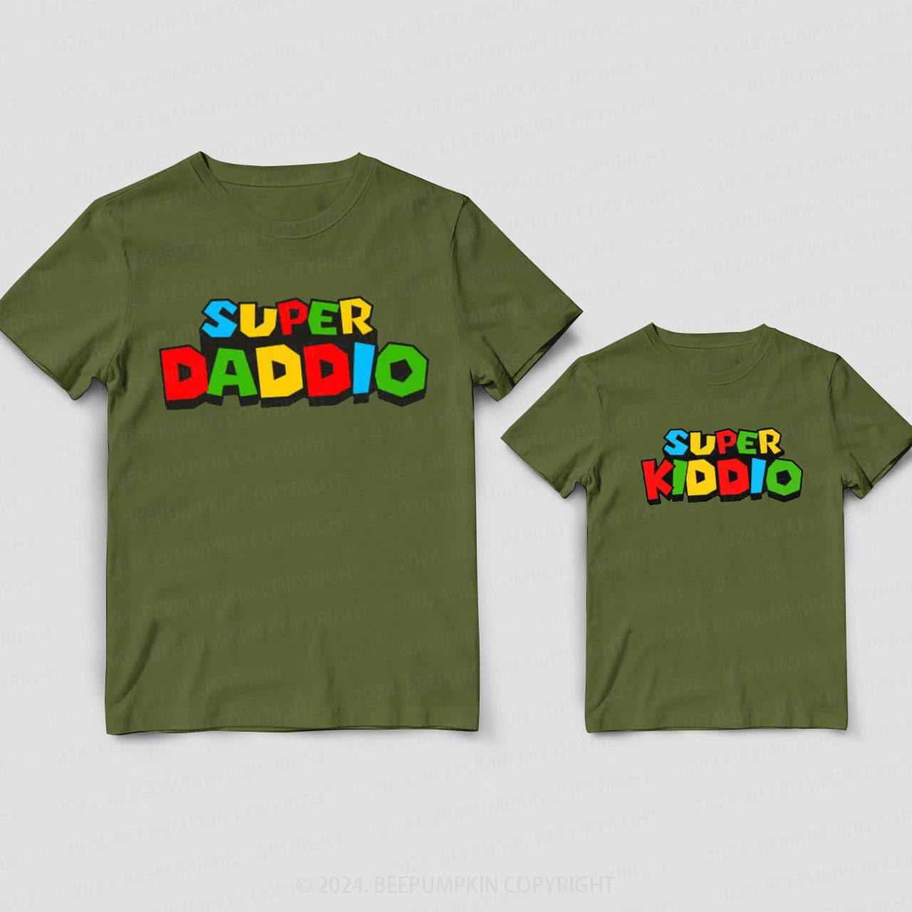 Colorful Cartoon Font Daddy And Me Matching Shirt