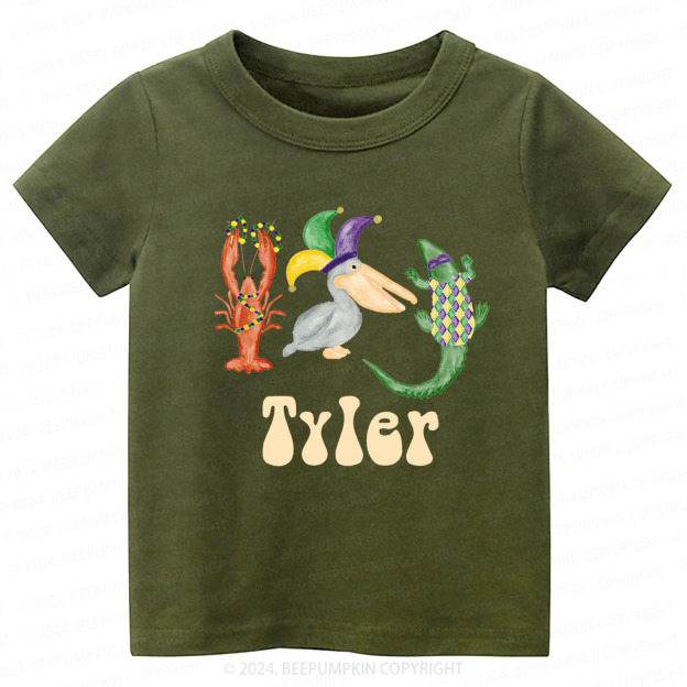 Personalized Mardi Gras Toddler&Kids Tees