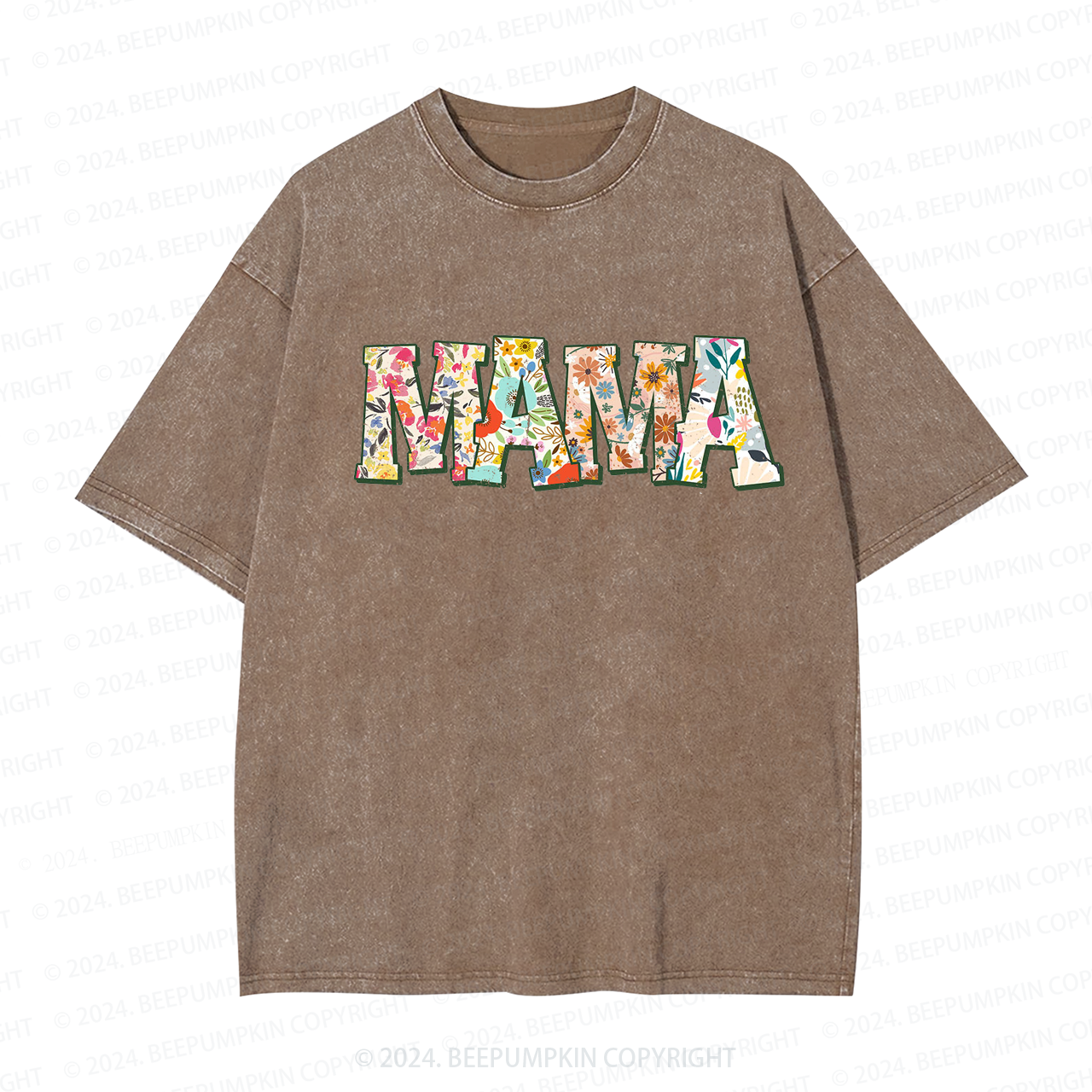 Retro Flower Mama Washed Tees