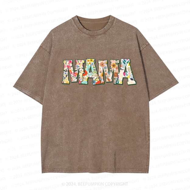 Retro Flower Mama Washed Tees