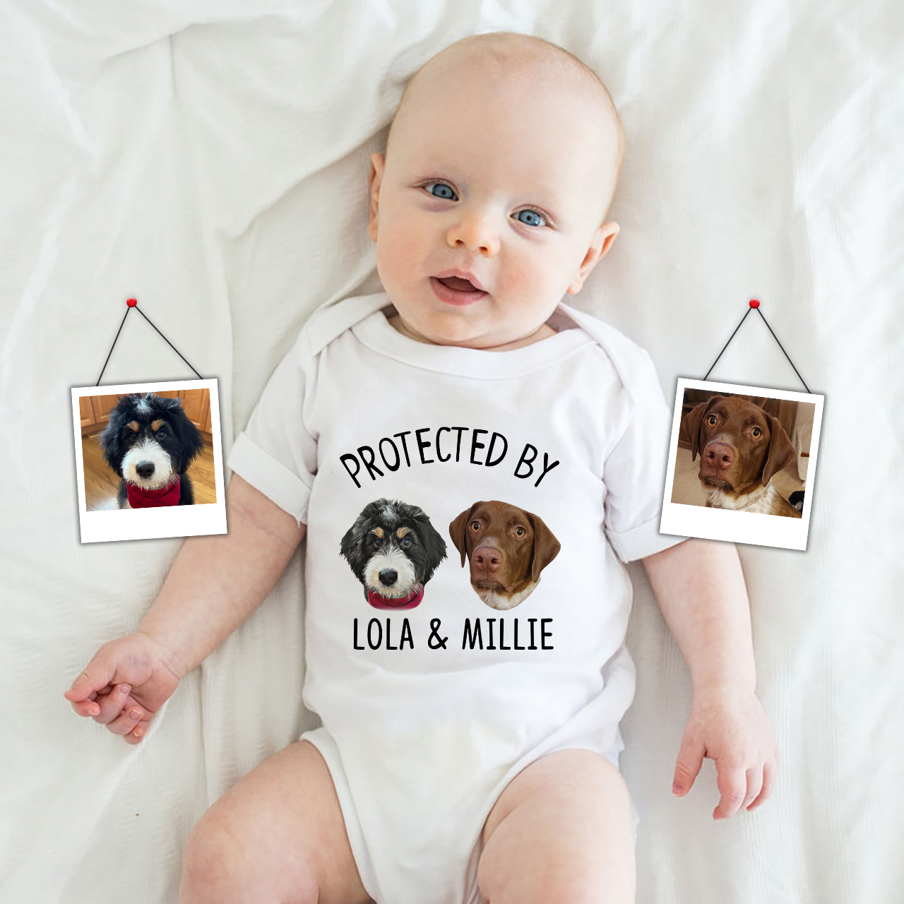 Personalized Digital Dogs And Cats Bodysuit For Baby 