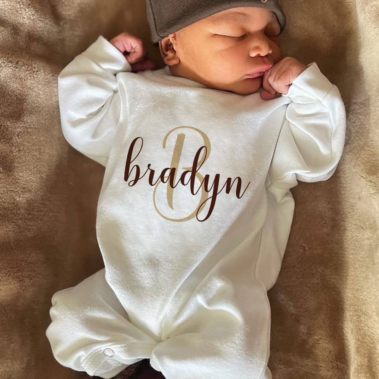 Personalized Gift For Baby Welcome Home Romper&Hat