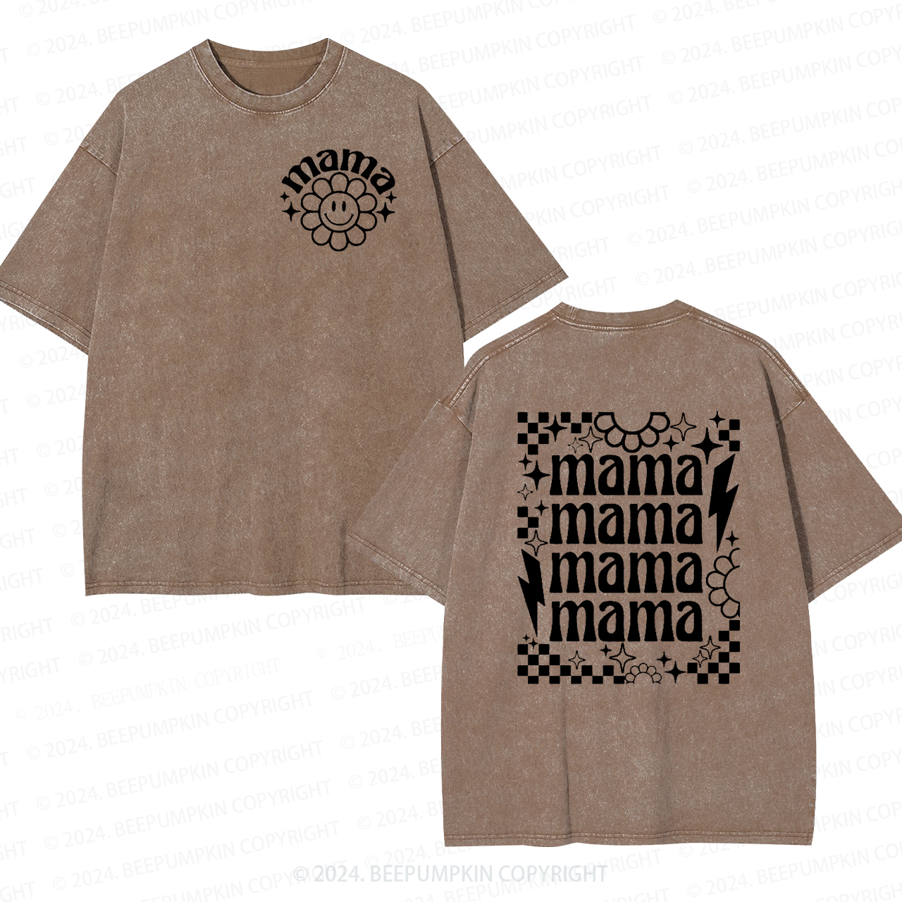 Retro Mama Sunflower Mama Washed Tees
