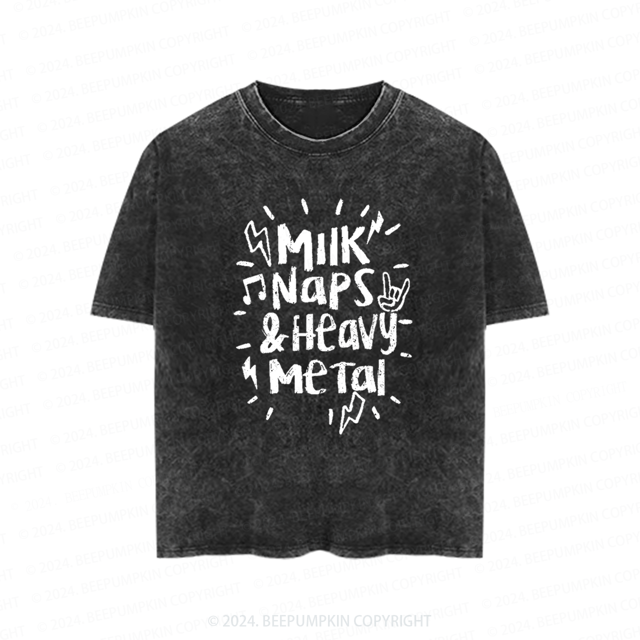 Milk Naps & Heavy Metal Toddler&Kids Washed Tees          