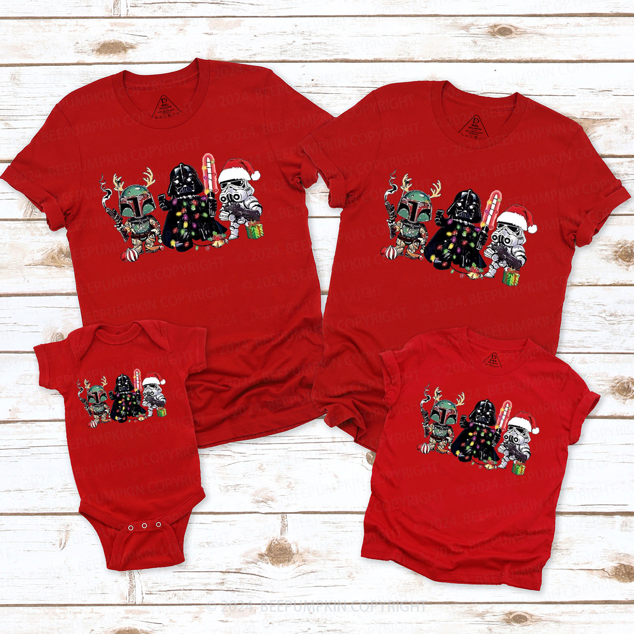 Cute Characters Christmas Matching T-Shirts