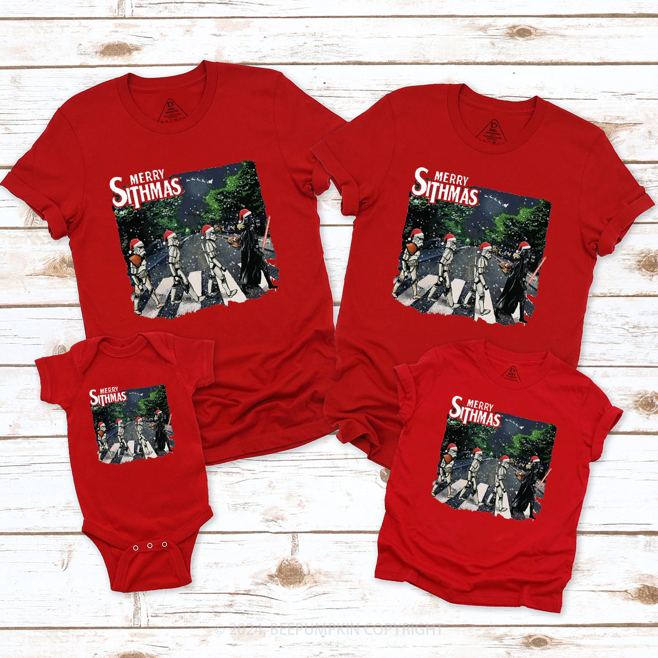 Interesting Street Scene Christmas Matching T-Shirts