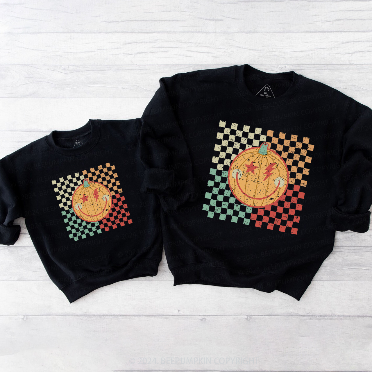 Retro Lightning Bolt Halloween Matching Sweatshirt