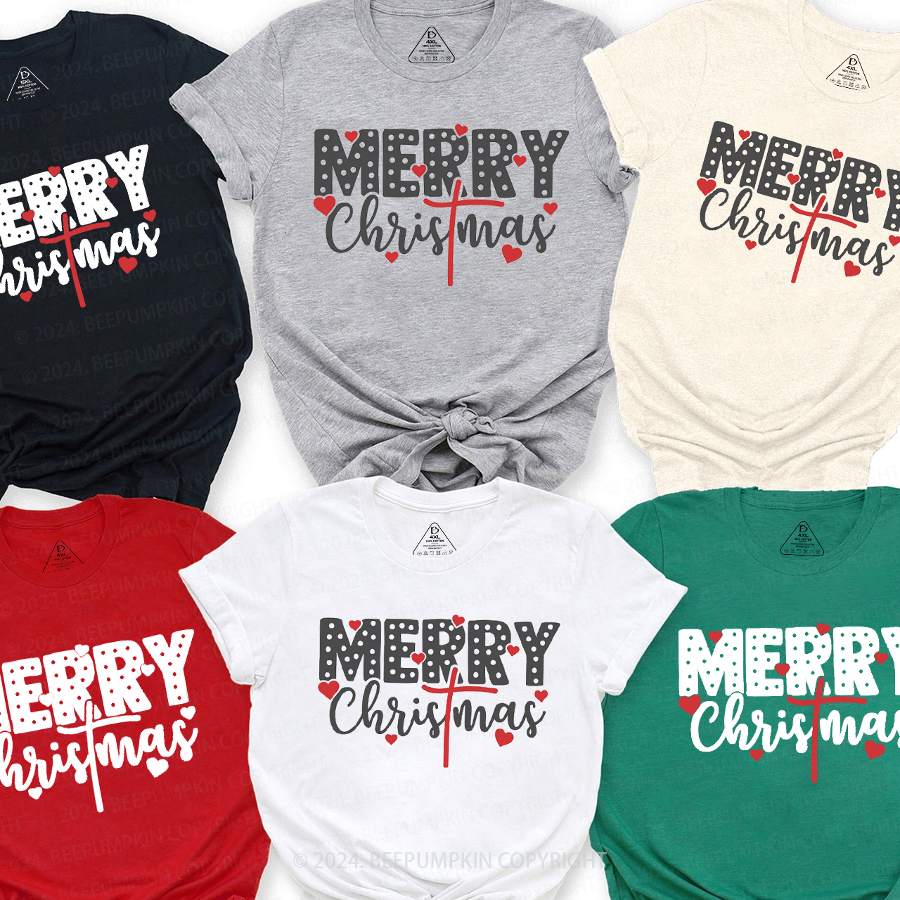 Merry Christmas Heart Matching T-Shirts