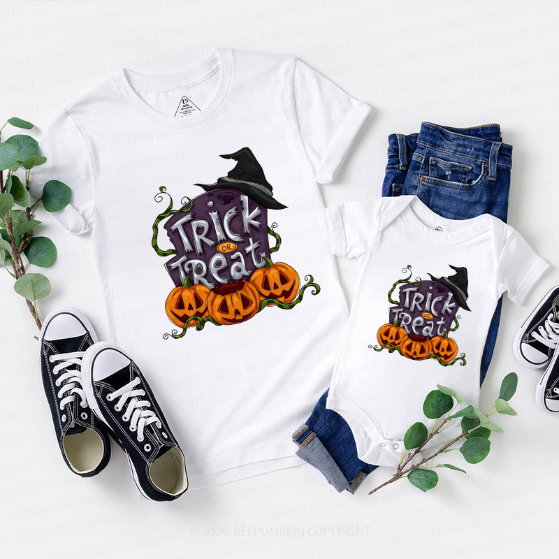Trick Or Treat Halloween Family Matching Shirts
