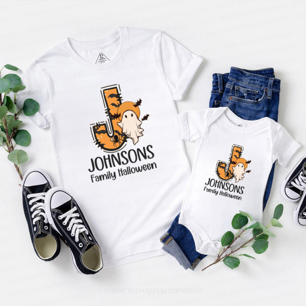 Personalized Halloween Ghost Name Family Matching Shirts