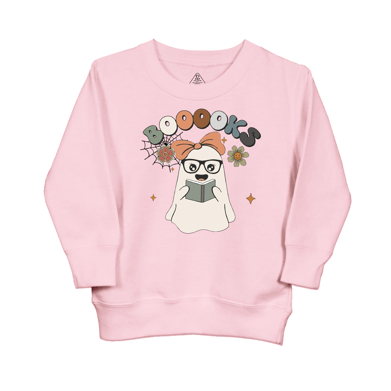 Girl Boooks Cute Ghost Halloween  Kids Sweatshirt