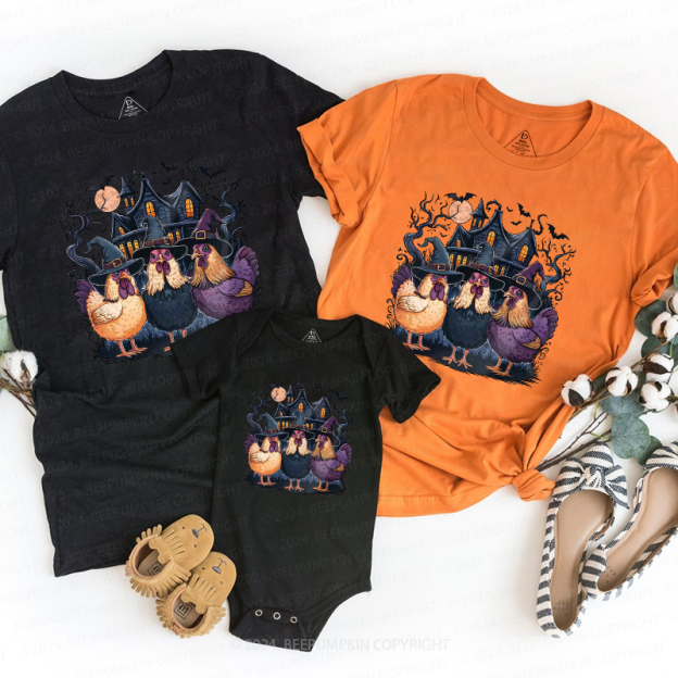 Halloween Chickens Spooky Family Matching Shirts