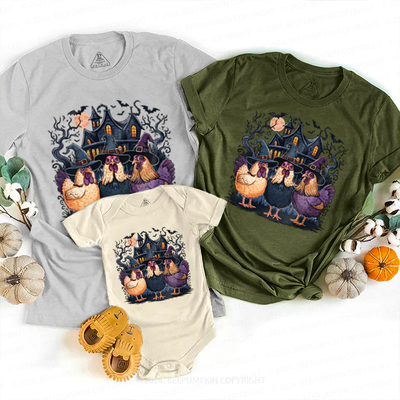 Halloween Chickens Spooky Family Matching Shirts