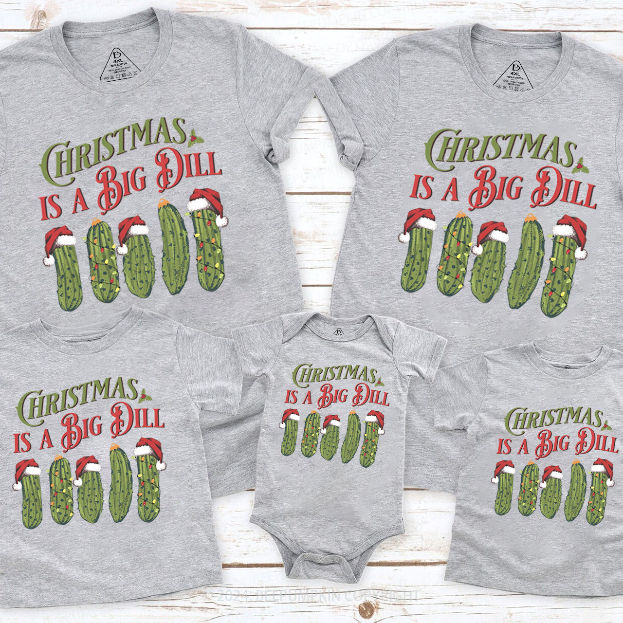 Retro Christmas Is A Big Dill Pickle Family Matching T-Shirts