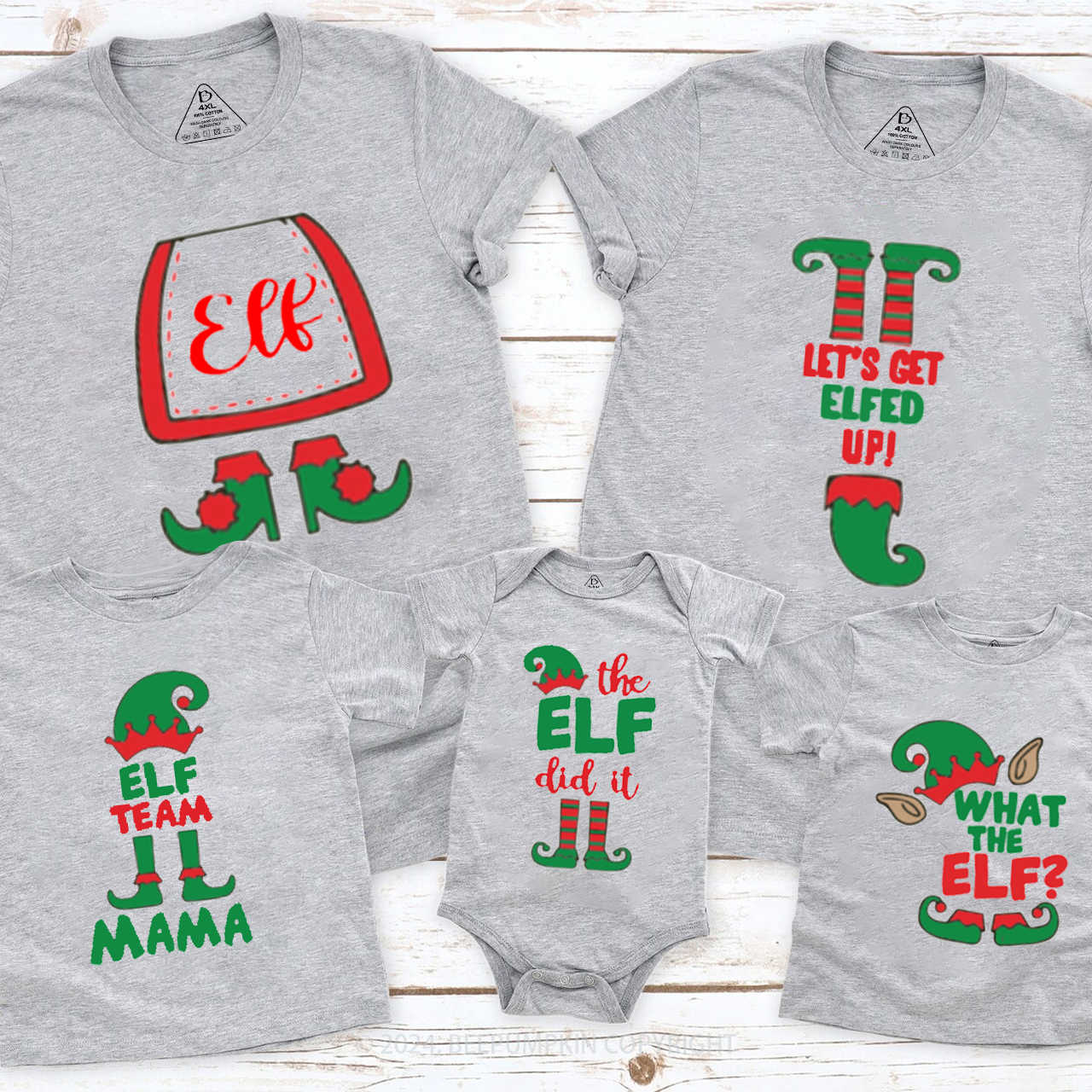 Elf Christmas Bundle Matching T-Shirts Beepumpkin