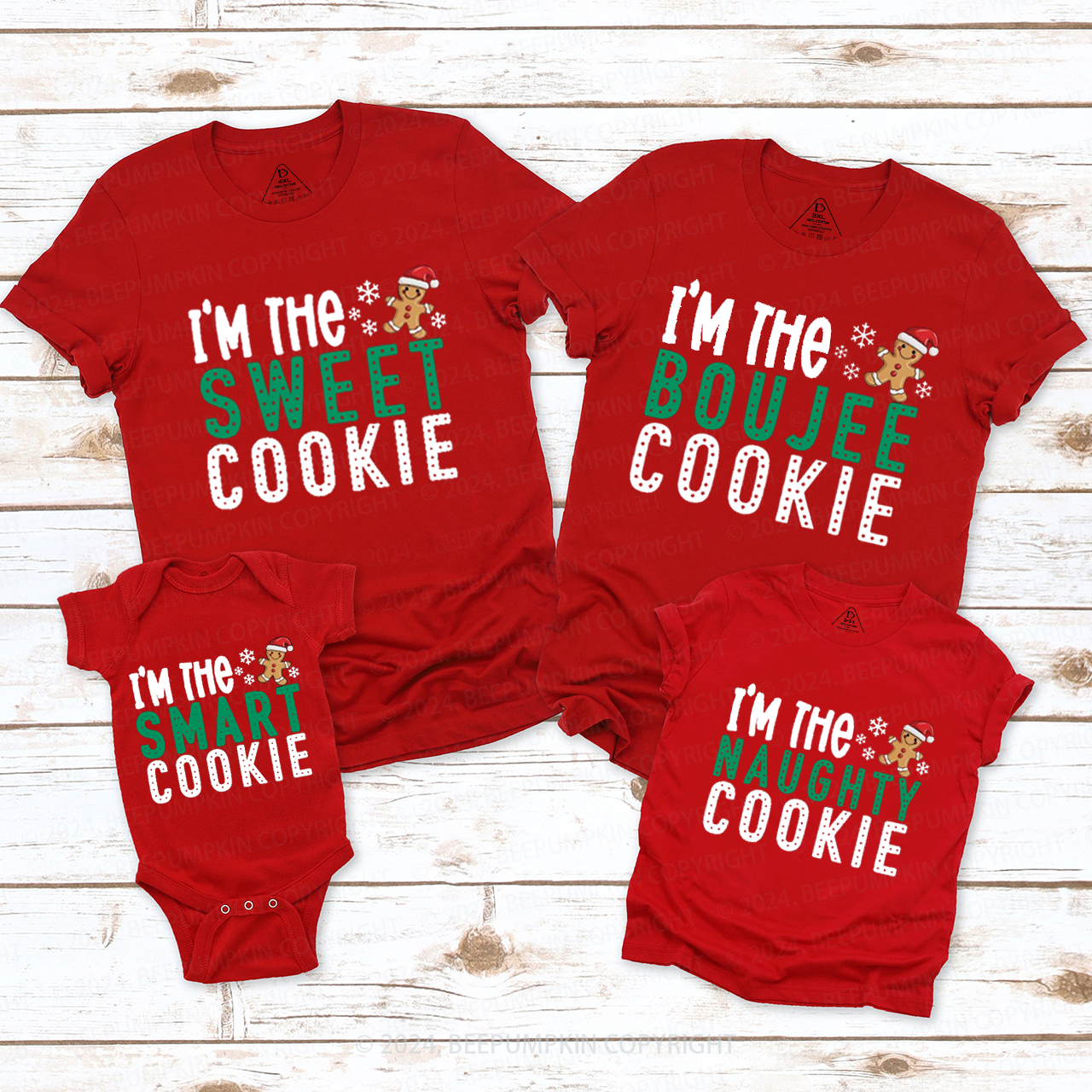 Funny Gingerbread Christmas Matching T-Shirts Beepumpkin