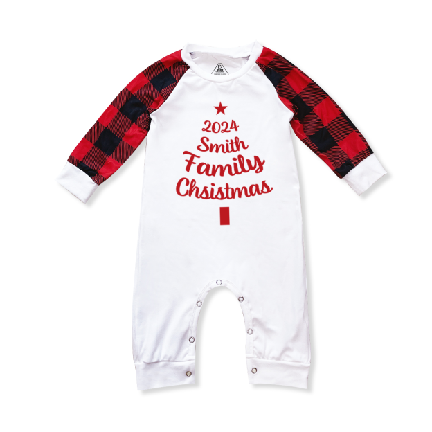Personalized Customizable Name Christmas Tree Family Matching Pajamas Beepumpkin