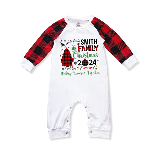 Personalized Buffalo Plaid Family Name Christmas Matching Pajamas Beepumpkin
