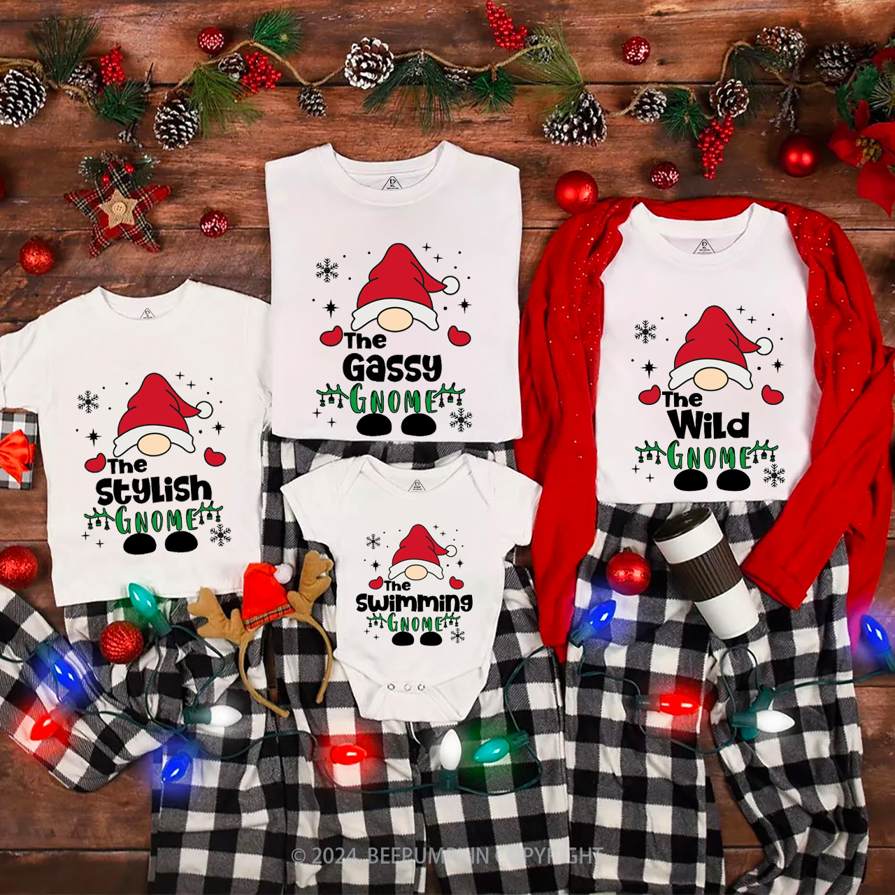 Christmas Custom Gnome Matching T-Shirts Beepumpkin