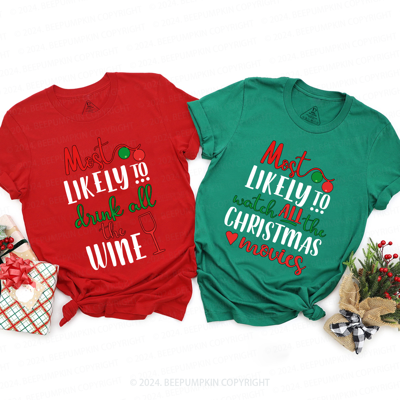 Personalized Most Likely To Christmas Funny Matching Group Tees Beepumpkin