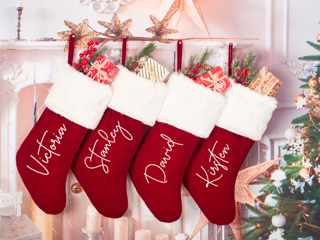 Personalized Name Red Christmas Stockings