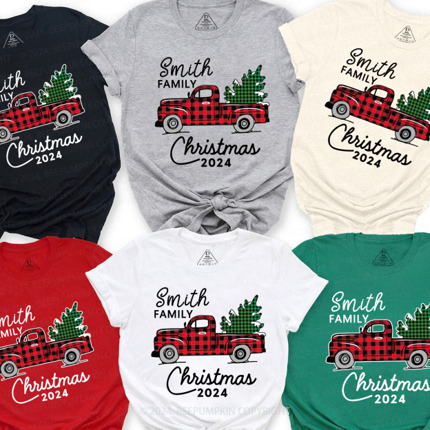 Christmas Truck And Tree Family Matching Shirt