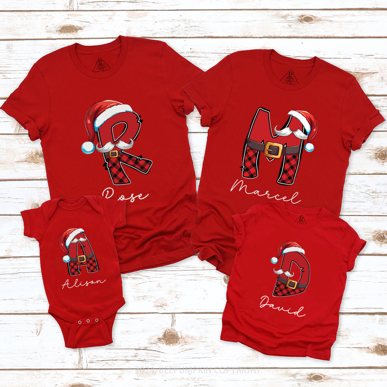 Monogrammed Family Matching T-Shirts Beepumpkin