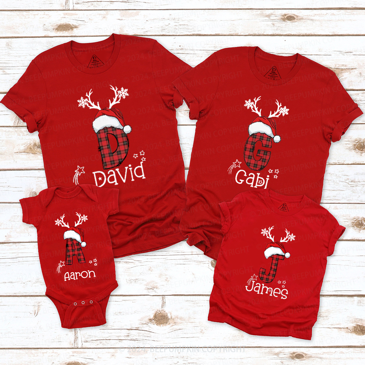 Family Christmas Name Family Matching T-Shirts Beepumpkin