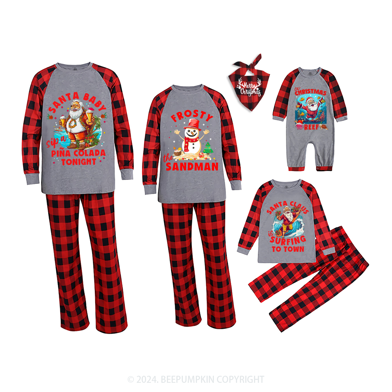 Beach Family Christmas Matching Pajamas Beepumpkin