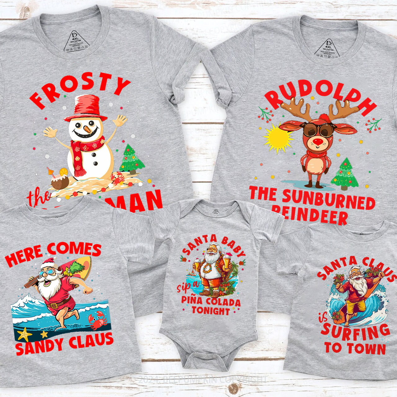 Beach Family Christmas Matching T-Shirts Beepumpkin
