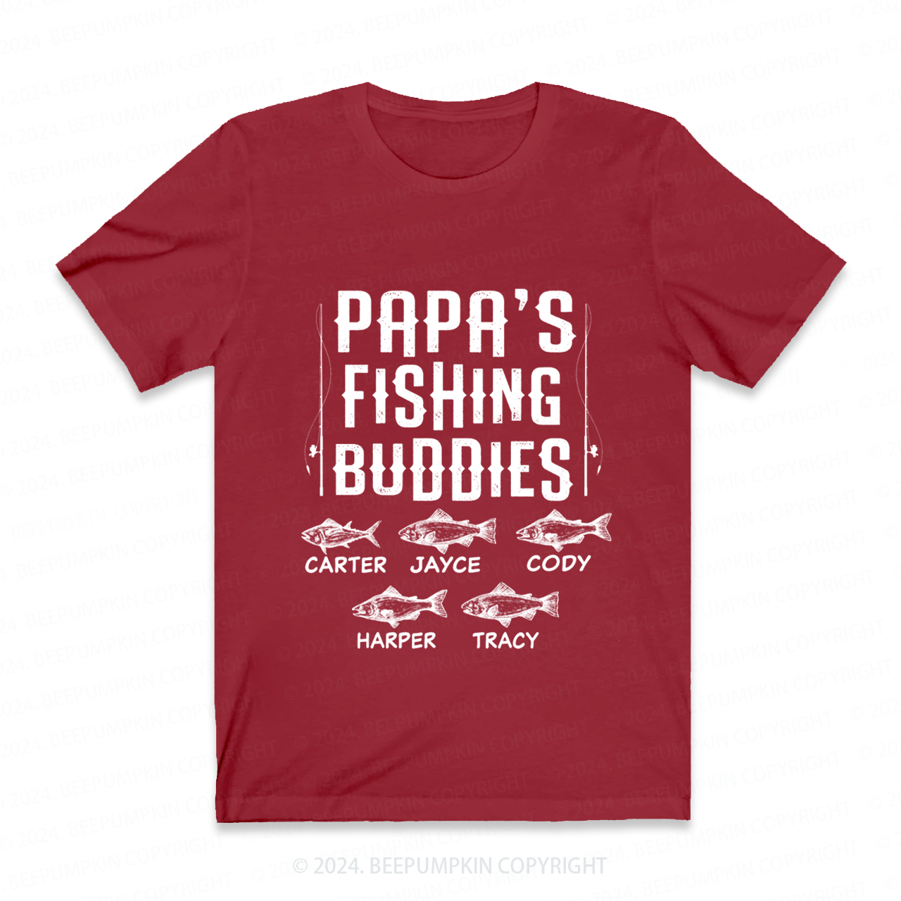Personalized Papa's Fishing Buddies Gift Shirt Beepumpkin