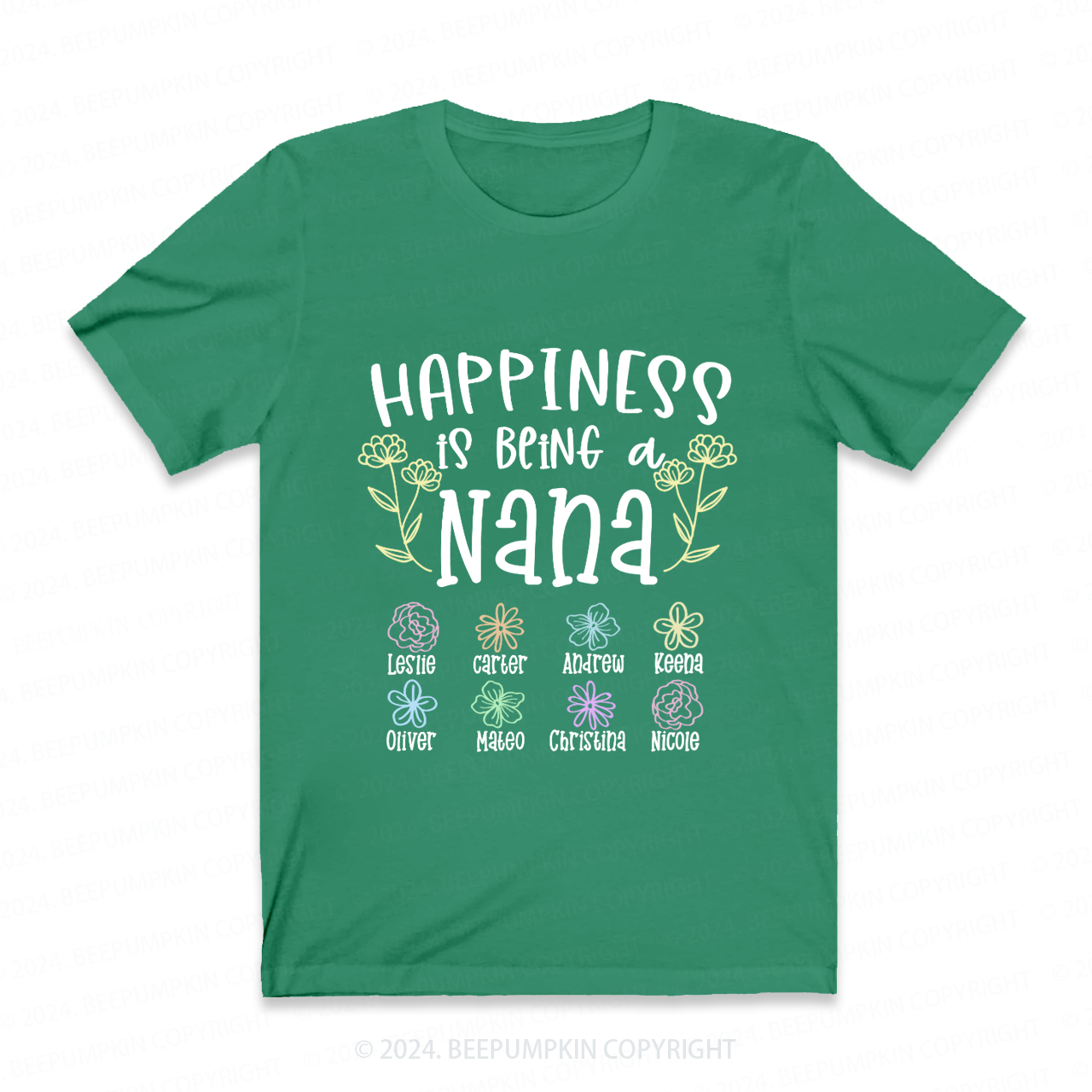 Personalized Nana Flower Gift Shirt Beepumpkin