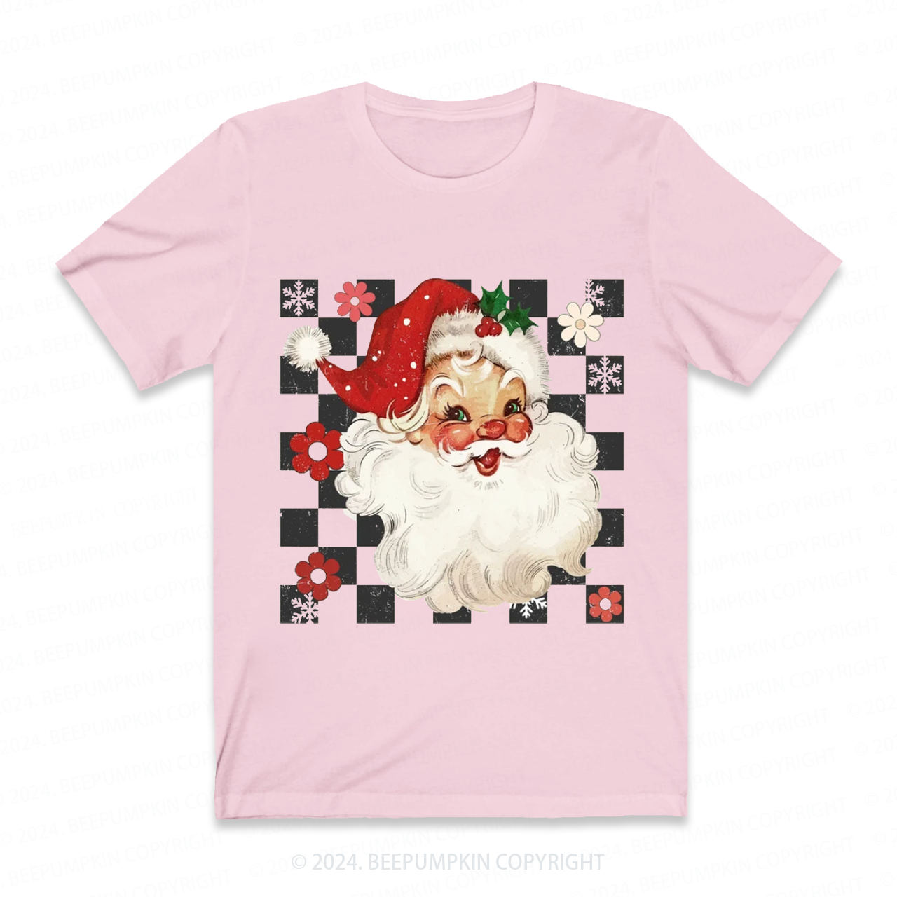 Checkered Santa Claus Shirts Beepumpkin
